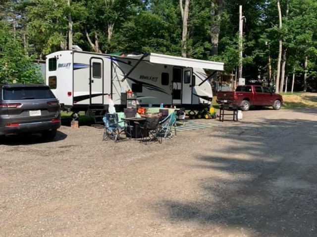 travel trailer on camp site